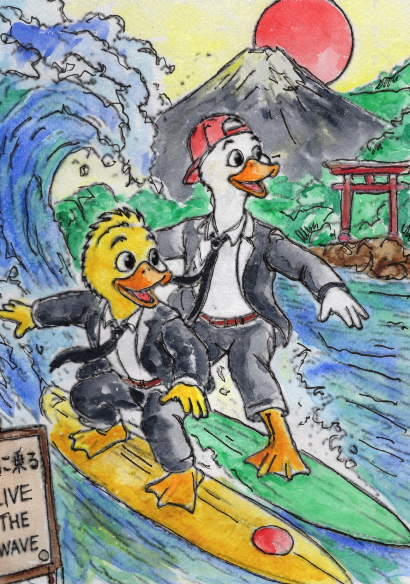Endless Summer – Hawaii 2.0 Collector Pack (Limited Edition) collectible card hand painted duck art card, collectible mini art, travel souvenir, cruise gift idea - The Duck & Compass Society