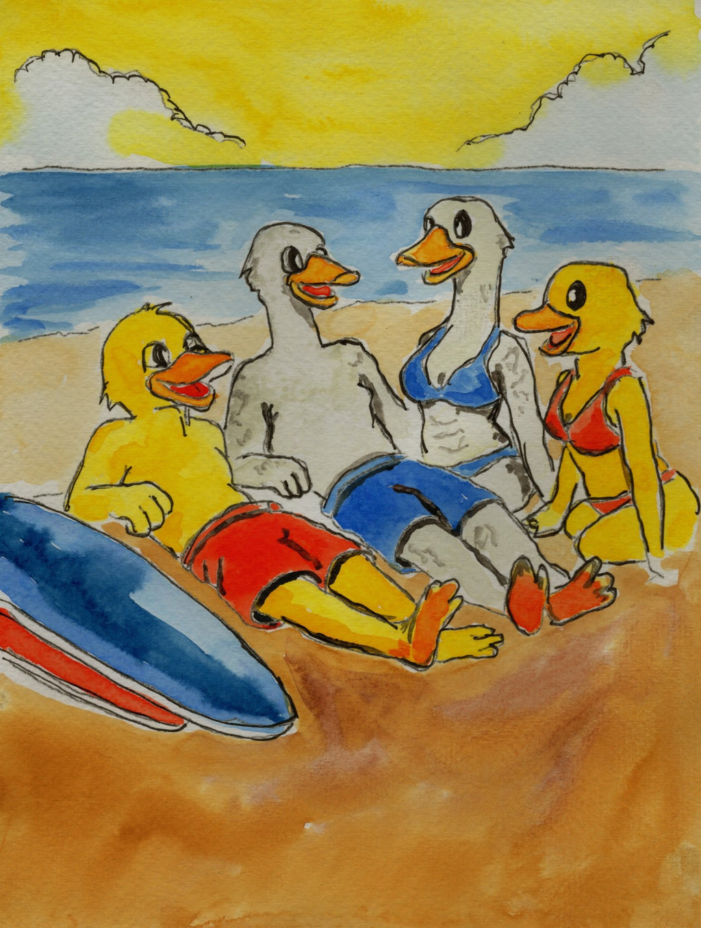 Endless Summer – Special Edition First Release Pack (Collector Series 001) collectible card hand painted duck art card, collectible mini art, travel souvenir, cruise gift idea - The Duck & Compass Society