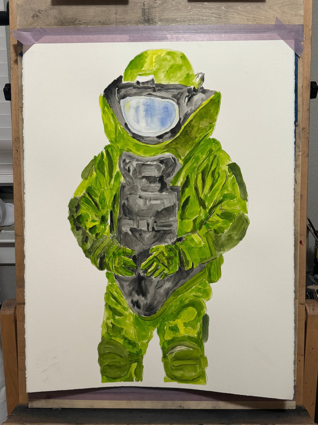 Original EOD bomb suit memorial portrait commission