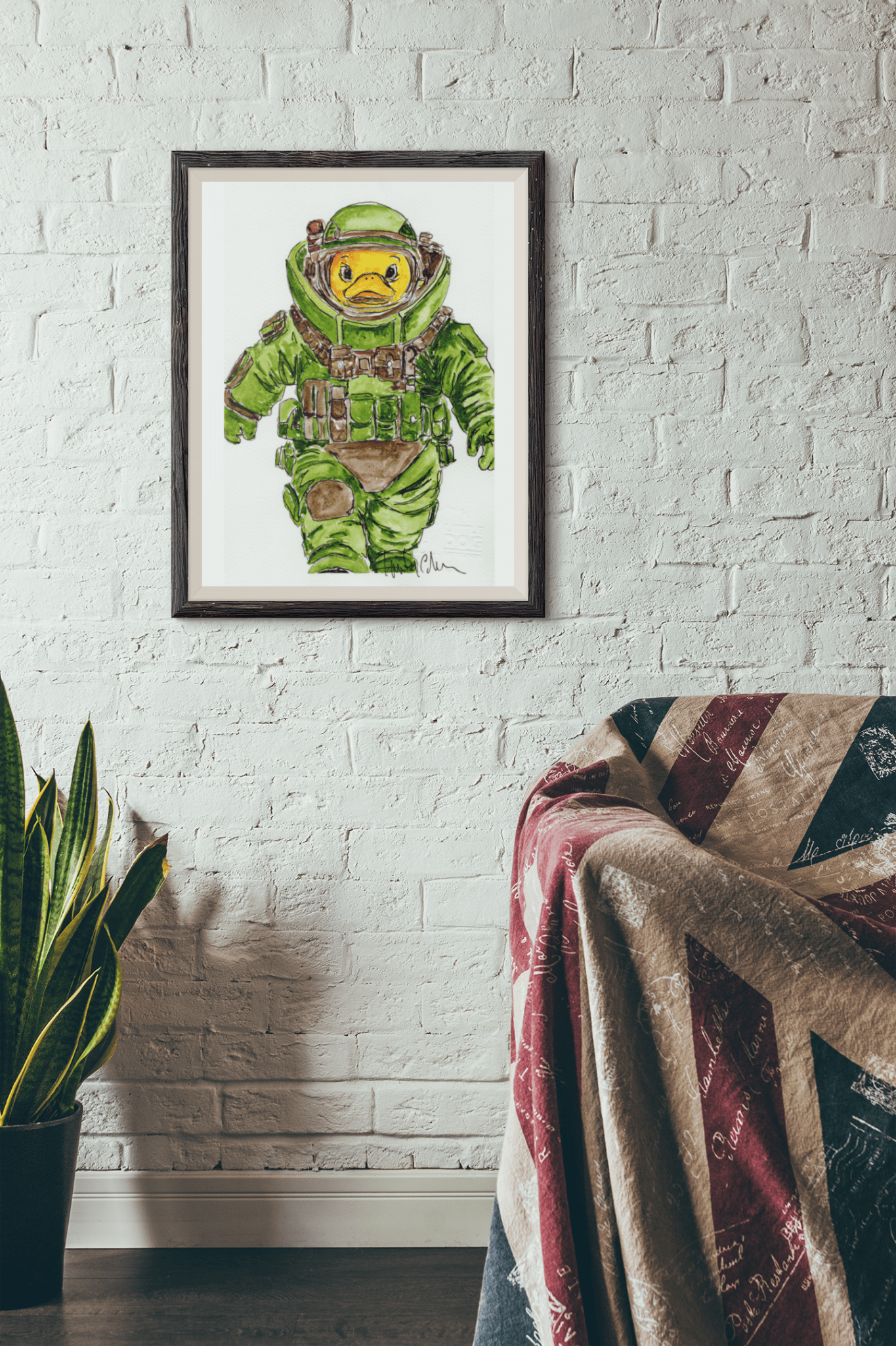 Founder Duck – Original Watercolor EOD Duck Painting collectible card hand painted duck art card, collectible mini art, travel souvenir, cruise gift idea - The Duck & Compass Society