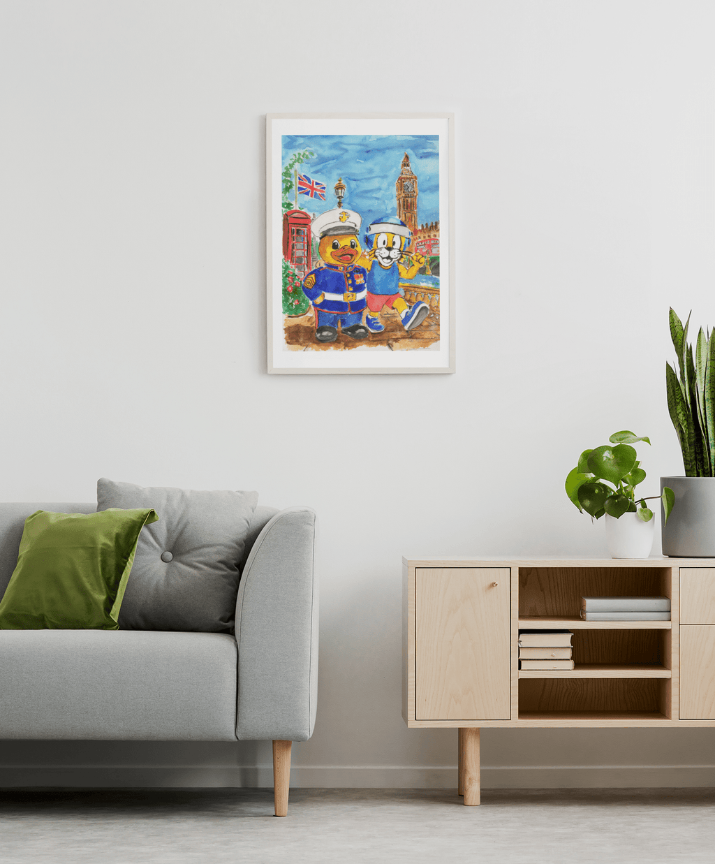 Friends for Life – Original Watercolor London Adventure Painting collectible card hand painted duck art card, collectible mini art, travel souvenir, cruise gift idea - The Duck & Compass Society