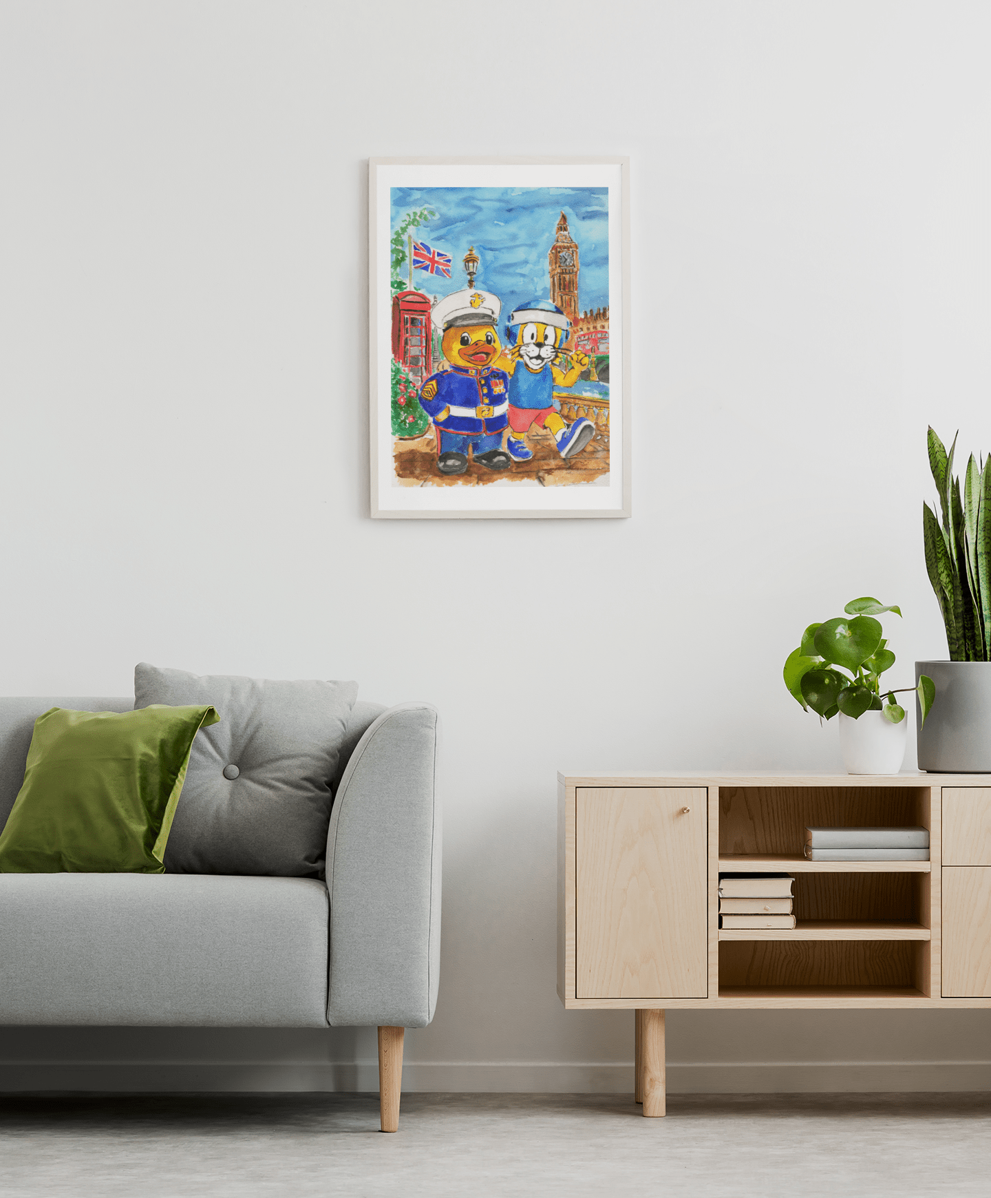Friends for Life – Original Watercolor London Adventure Painting collectible card hand painted duck art card, collectible mini art, travel souvenir, cruise gift idea - The Duck & Compass Society