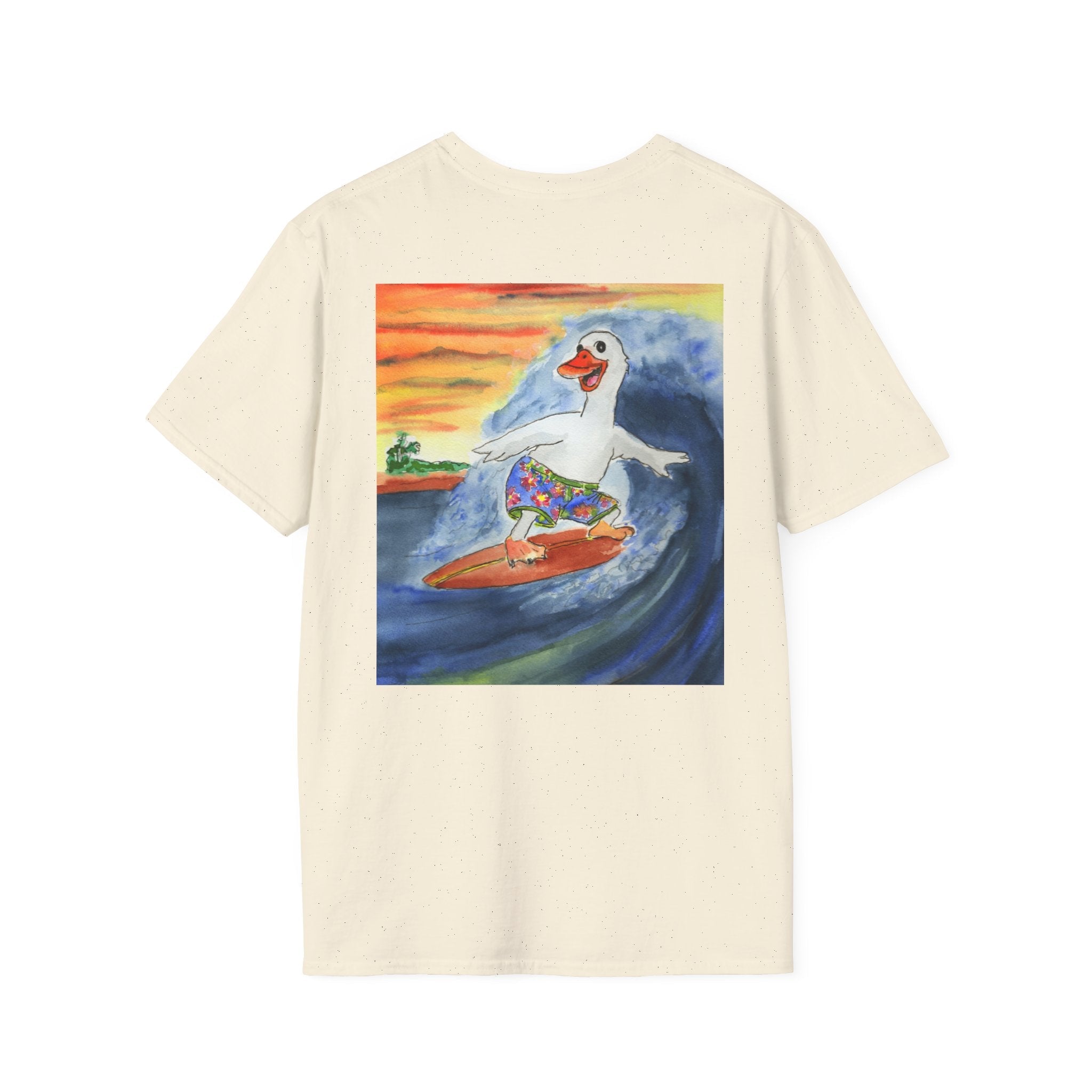 Mike Tubed - Premium Tee T-Shirt hand painted duck art card, collectible mini art, travel souvenir, cruise gift idea - The Duck & Compass Society