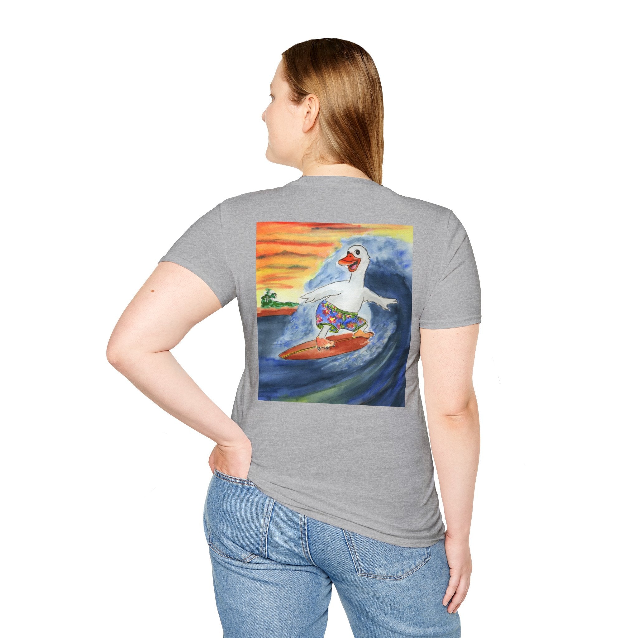 Mike Tubed - Premium Tee T-Shirt hand painted duck art card, collectible mini art, travel souvenir, cruise gift idea - The Duck & Compass Society