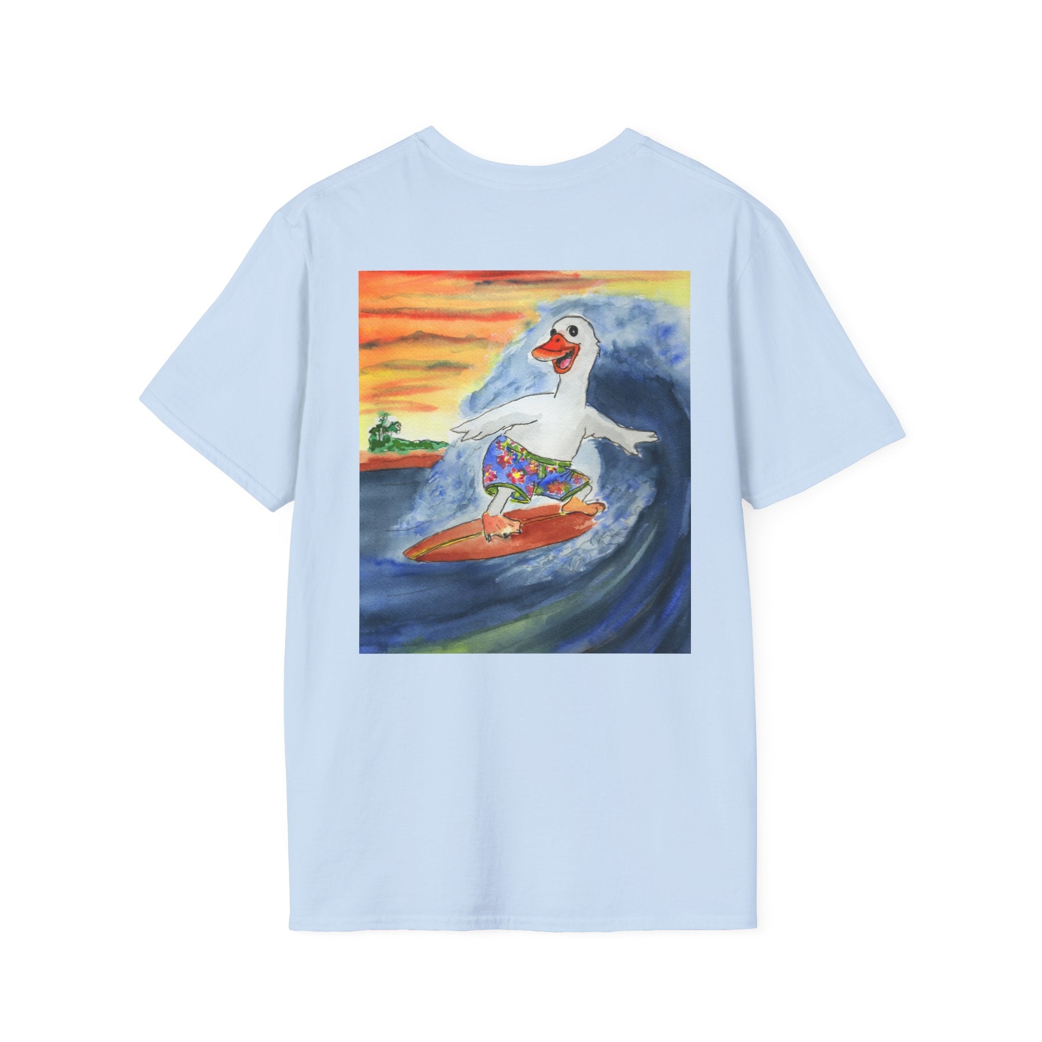 Mike Tubed - Premium Tee T-Shirt hand painted duck art card, collectible mini art, travel souvenir, cruise gift idea - The Duck & Compass Society