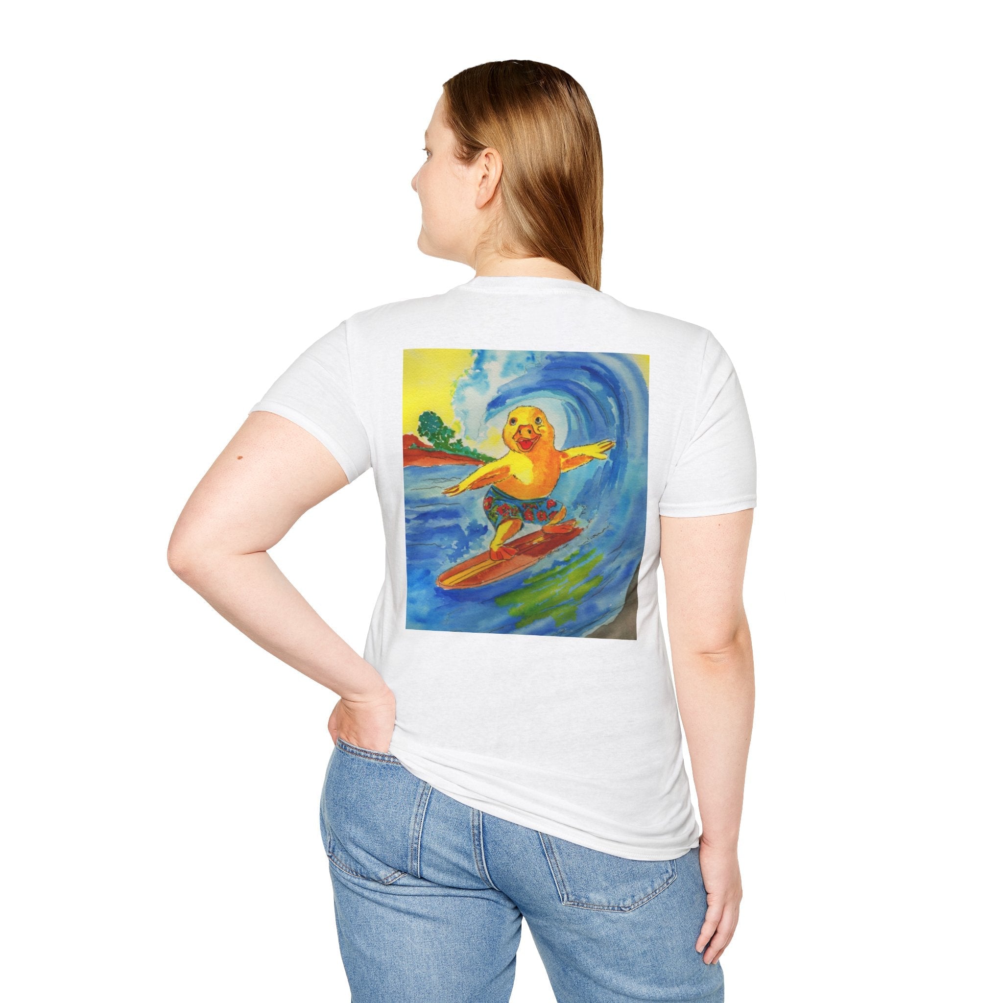 Robert Tubed - Premium Tee T-Shirt hand painted duck art card, collectible mini art, travel souvenir, cruise gift idea - The Duck & Compass Society