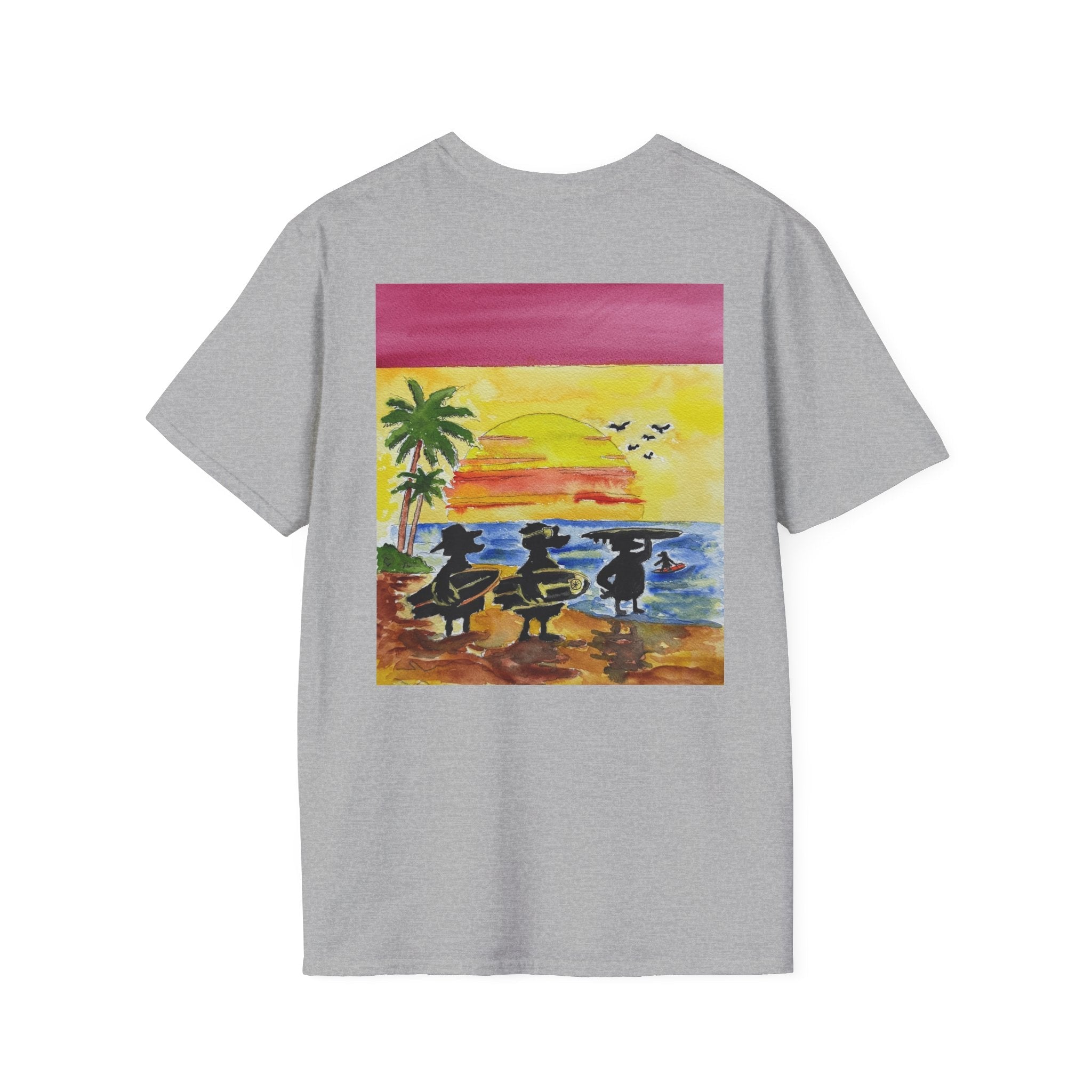 The Horizon – Premium Tee T-Shirt hand painted duck art card, collectible mini art, travel souvenir, cruise gift idea - The Duck & Compass Society